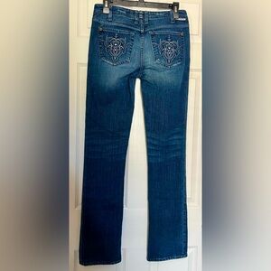 J & Company Beverly Boot Cut Jeans with Decorative Stitching size 27 Y2K